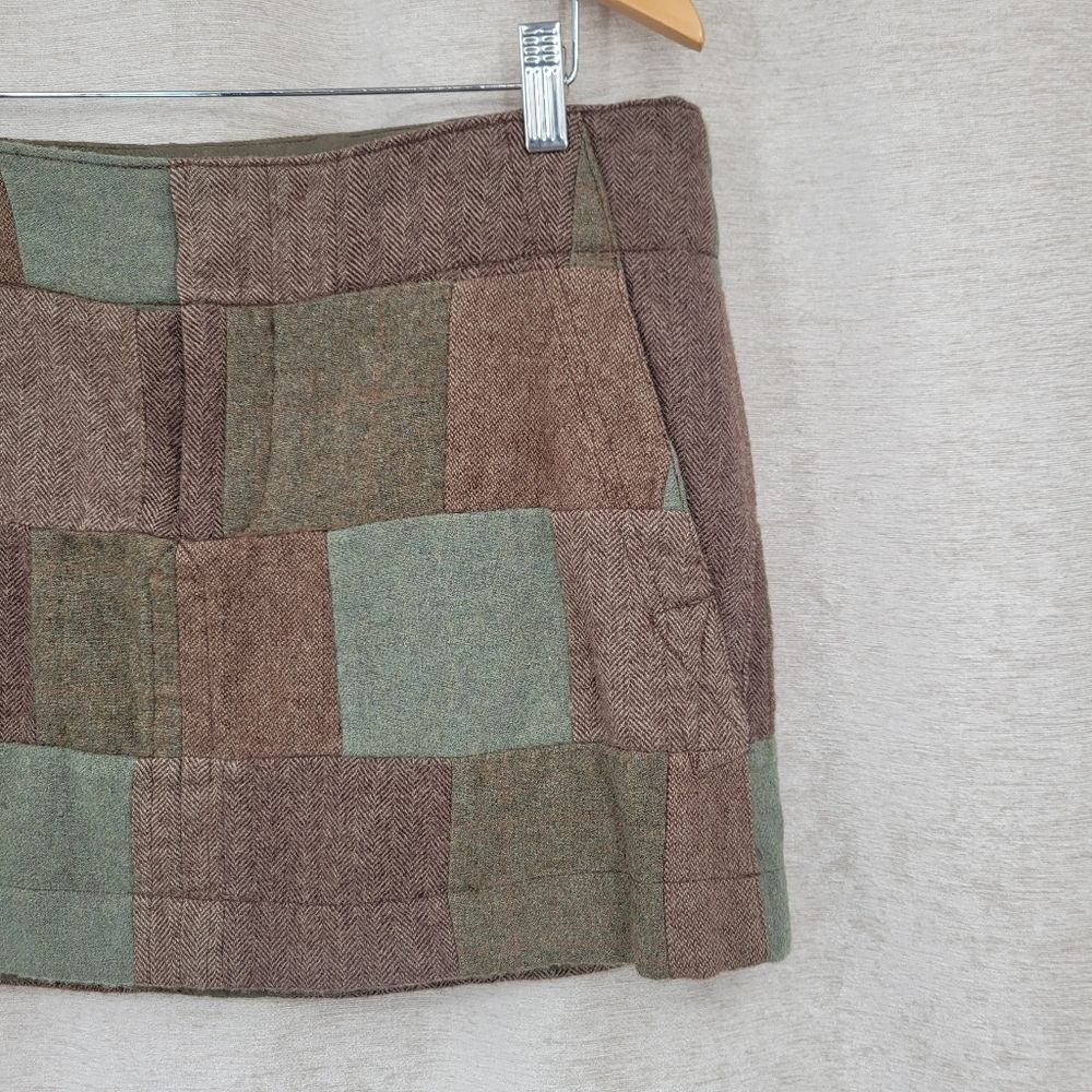 American Eagle Wool Blend Patchwork Mini Skirt In… - image 6